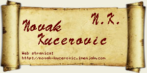 Novak Kućerović vizit kartica